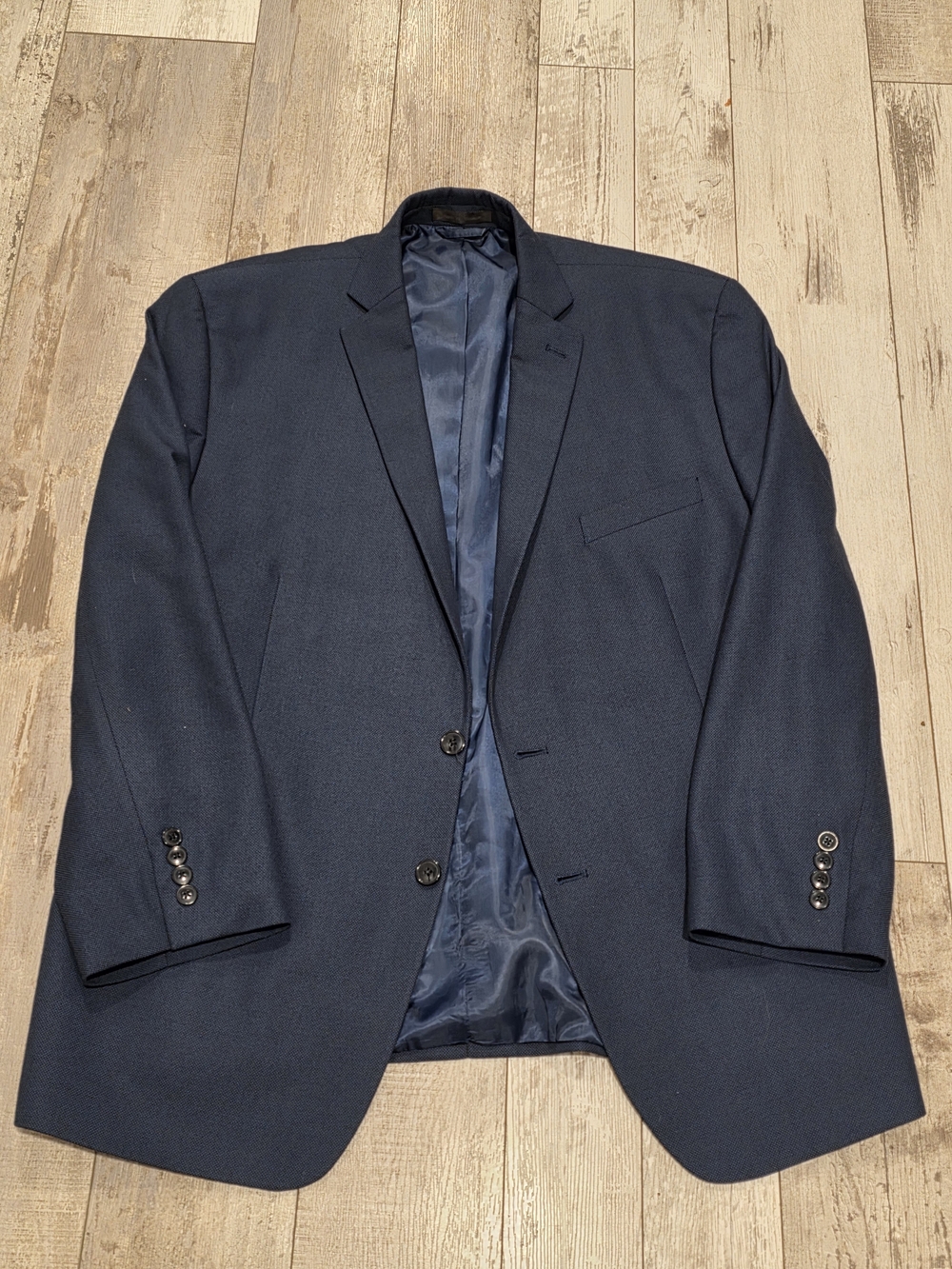48R Men's Van Heusen Modern Blazer Blue Microdot 2 Button Sport Coat